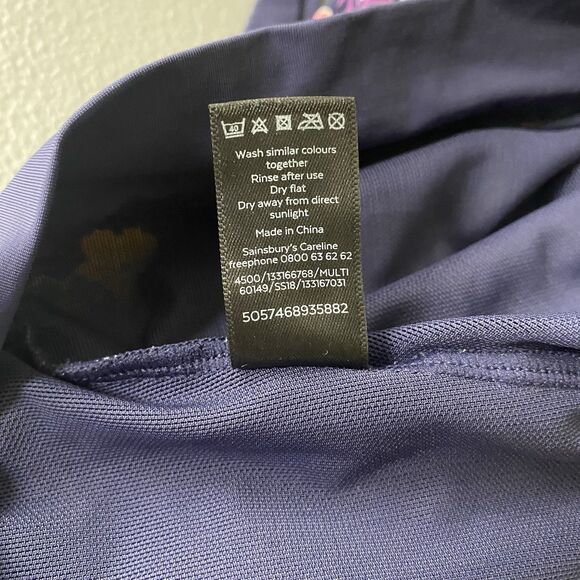 Tu Women’s Halter Swimsuit US 8 10 Floral Print Purple Padded Bust 12 UK - Picture 10 of 10